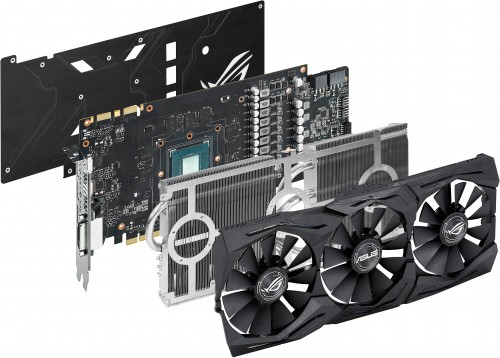 Exploded view of the ASUS GTX 1080