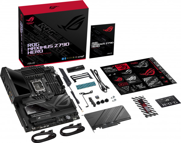 ASUS ROG STRIX MAXIMUS Z790 HERO Motherboard and accessories
